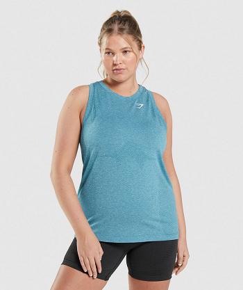 Podkoszulki Damskie Gymshark Vital Seamless 2.0 Light Turkusowe | PL 3117OKI